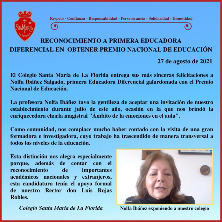 Reconocimiento a primera Educadora Diferencial que gana Premio Nacional